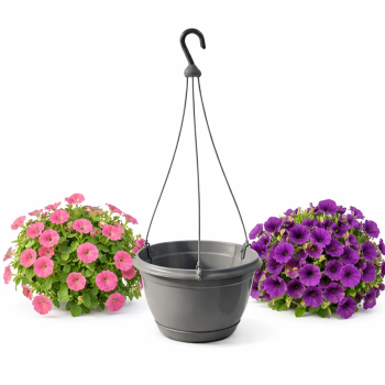 Duża Doniczka Wisząca Agro 24 cm Grafit